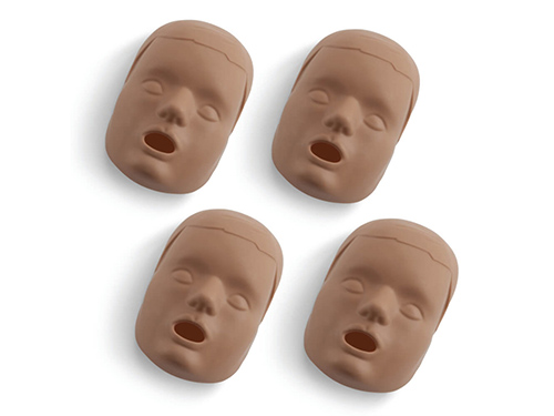 Face skin replacements for the Prestan Professional Child manikin Dark Skin 4-Pack