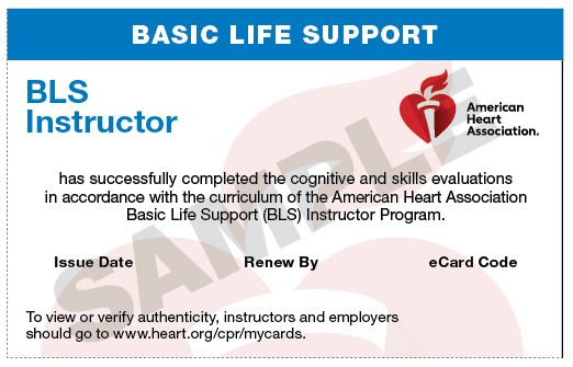20-2801 IVE Basic Life Support (BLS) Instructor eCard