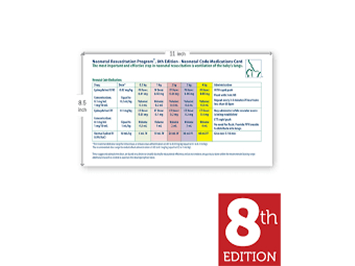 NRP Neonatal Code Medications Card, 8th Edition