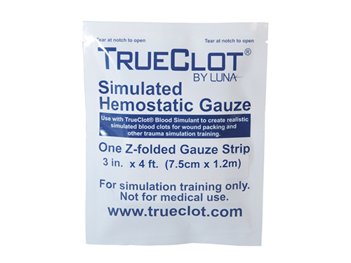 Simulated Hemostatic Gauze, Z-folded, 4’ x 3”
