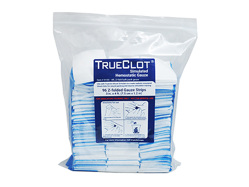 Simulated Hemostatic Gauze Bulk Pack, 96 Z-folded, 4’ x 3”