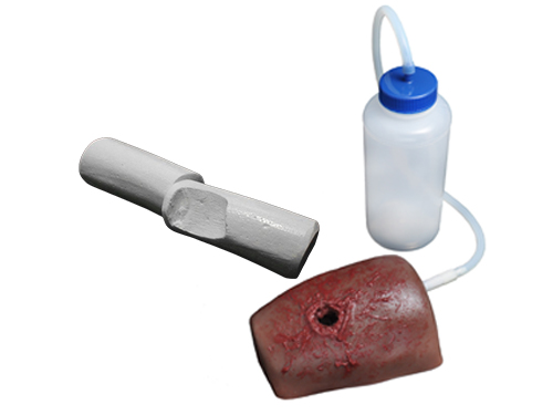 Wound Packing Task Trainer, Gunshot Wound with bone insert, Dark Skin Tone