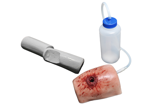Wound Packing Task Trainer, Gunshot Wound with bone insert, Light Skin Tone